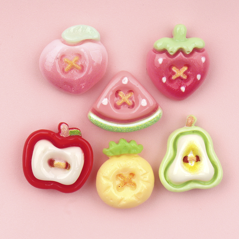 Nail Art Strawberry - 50/500 Buah Cabochon Seni Kuku Resin