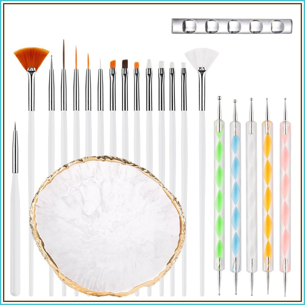 Nail Art One Piece - Set Kuas Nail Art 22 Buah,