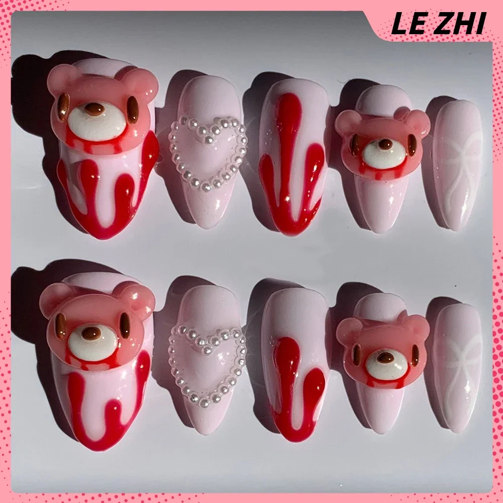 Kuku Palsu 3D Kawaii Rilakkuma - Nail Art Strawberry ulasan dan harga