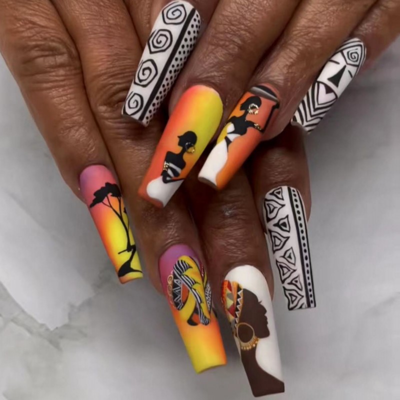 Kuku palsu panjang sedang untu - Nail Art Strawberry ulasan dan harga
