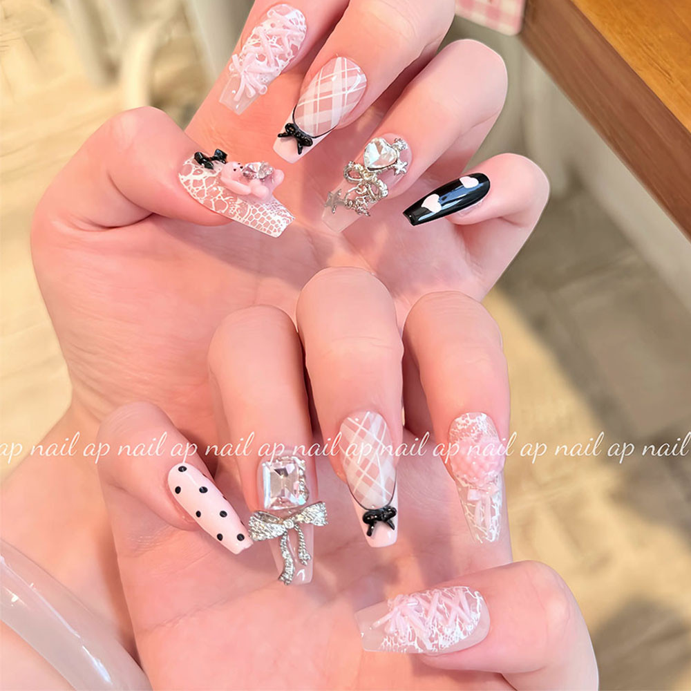 Stiker Kuku 3D Rilakkuma Lucu  - Nail Art Strawberry ulasan dan harga