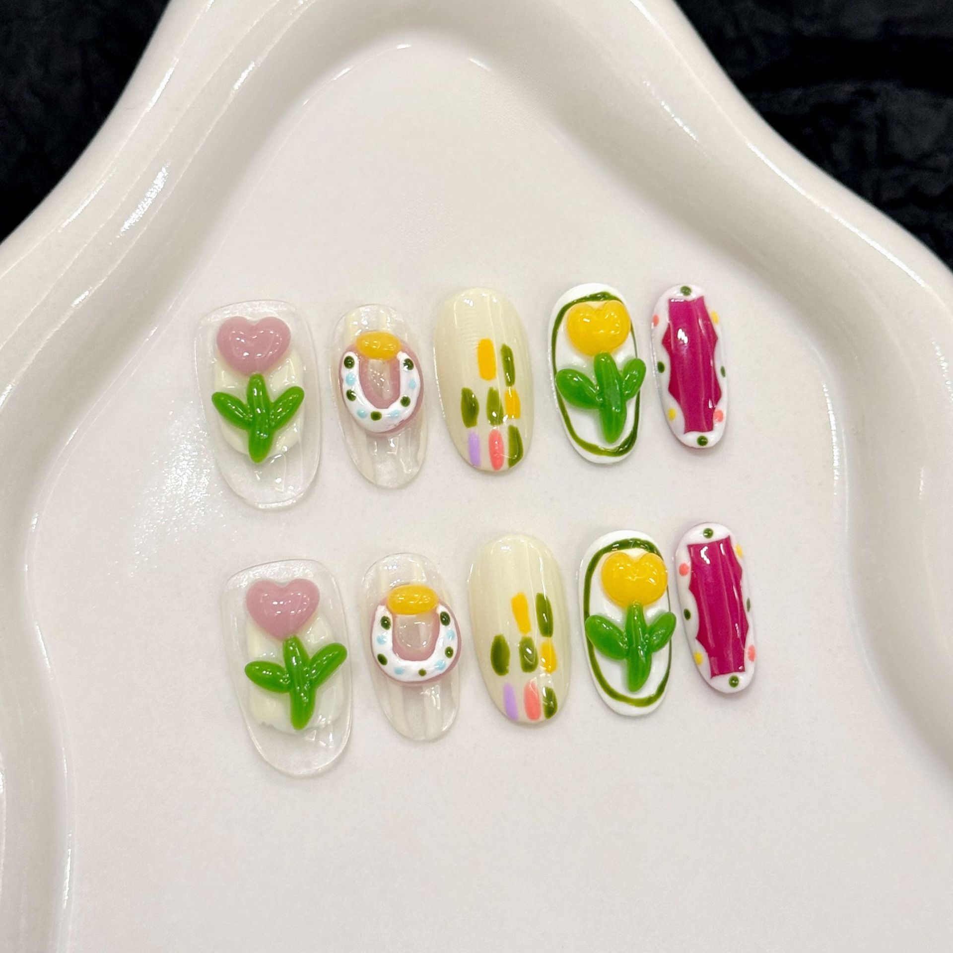 10 Buah Kuku Tekan Buatan Tang - Nail Art Strawberry ulasan dan harga