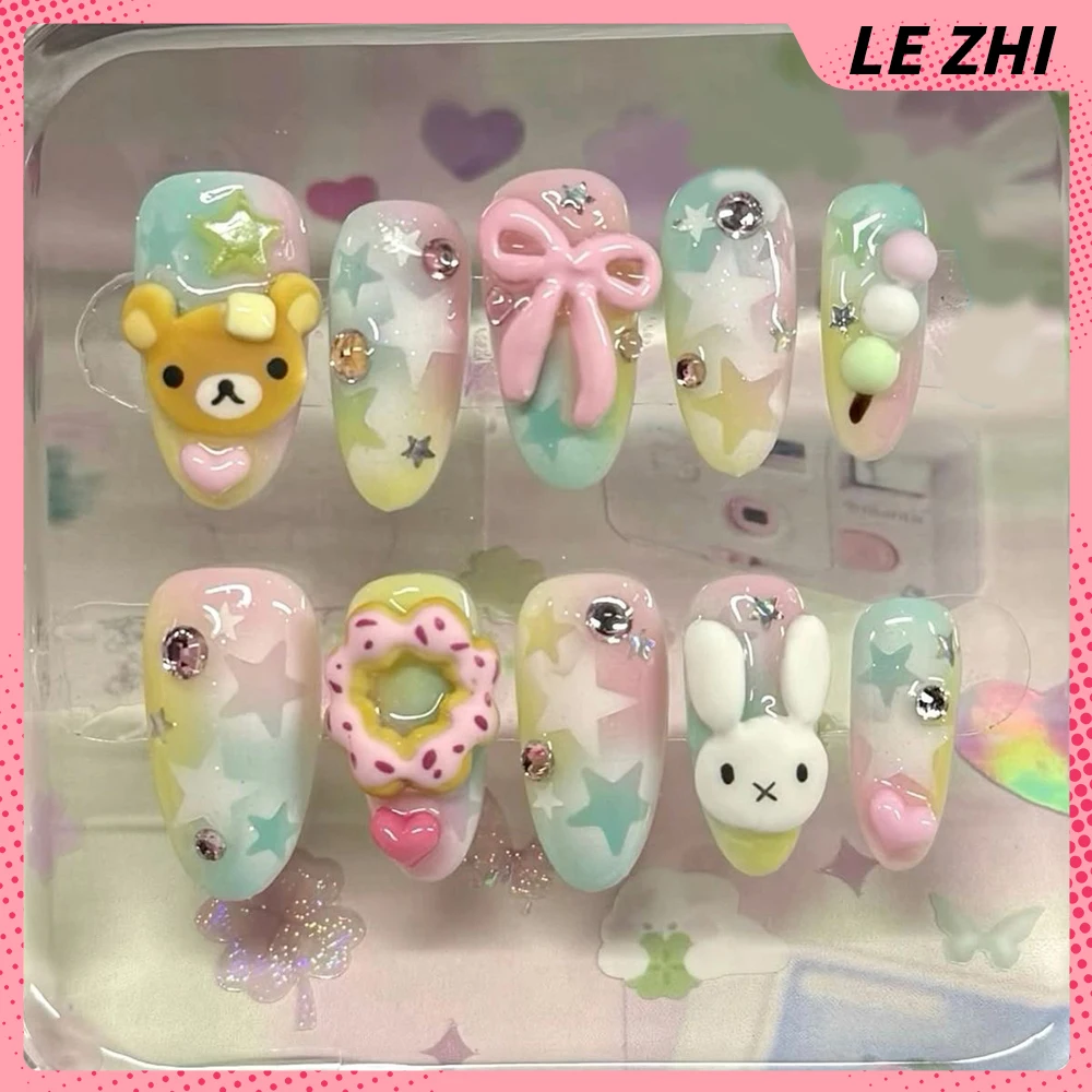 Rilakkuma Buatan Tangan 3D Tek - Nail Art Strawberry ulasan dan harga
