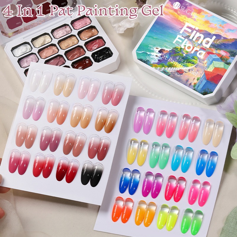 4 in 1 16 Warna Gel Lukis Kuku - Nail Art One Piece ulasan dan harga