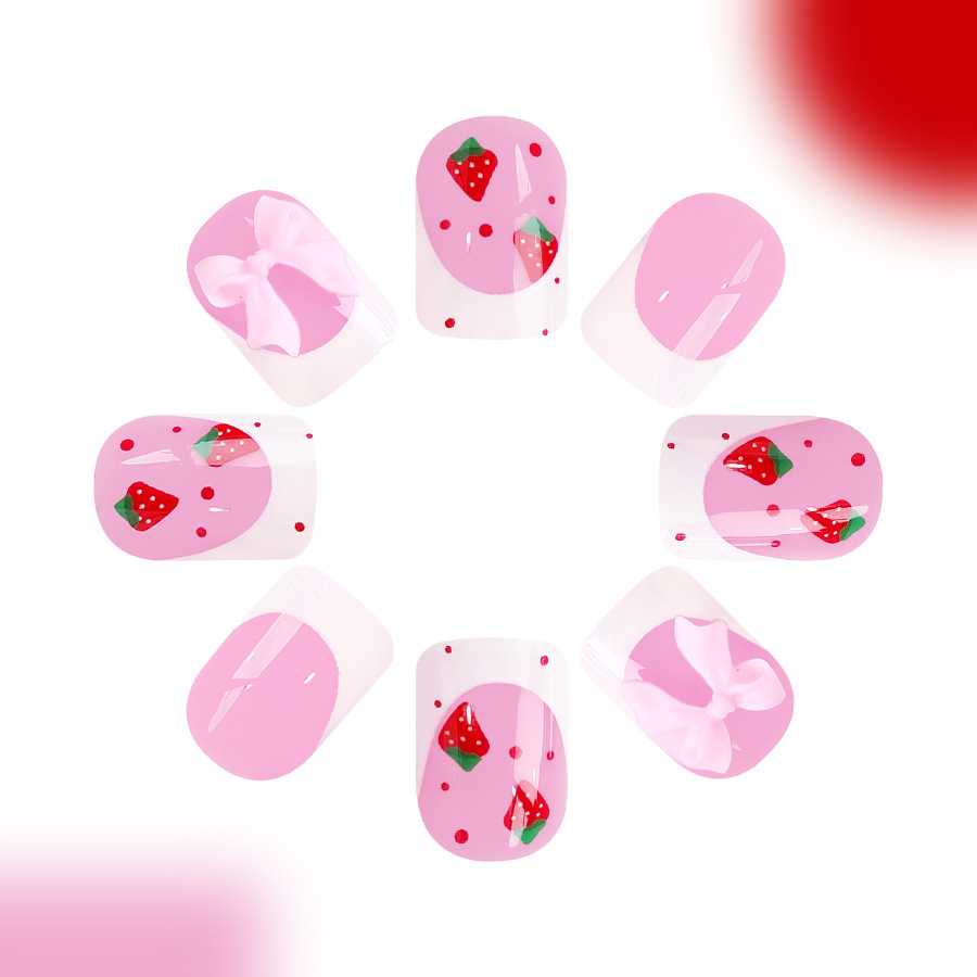 24 buah desain stroberi merah  - Nail Art Strawberry ulasan dan harga