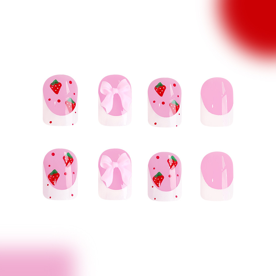 24 buah desain stroberi merah  - Nail Art Strawberry ulasan dan harga