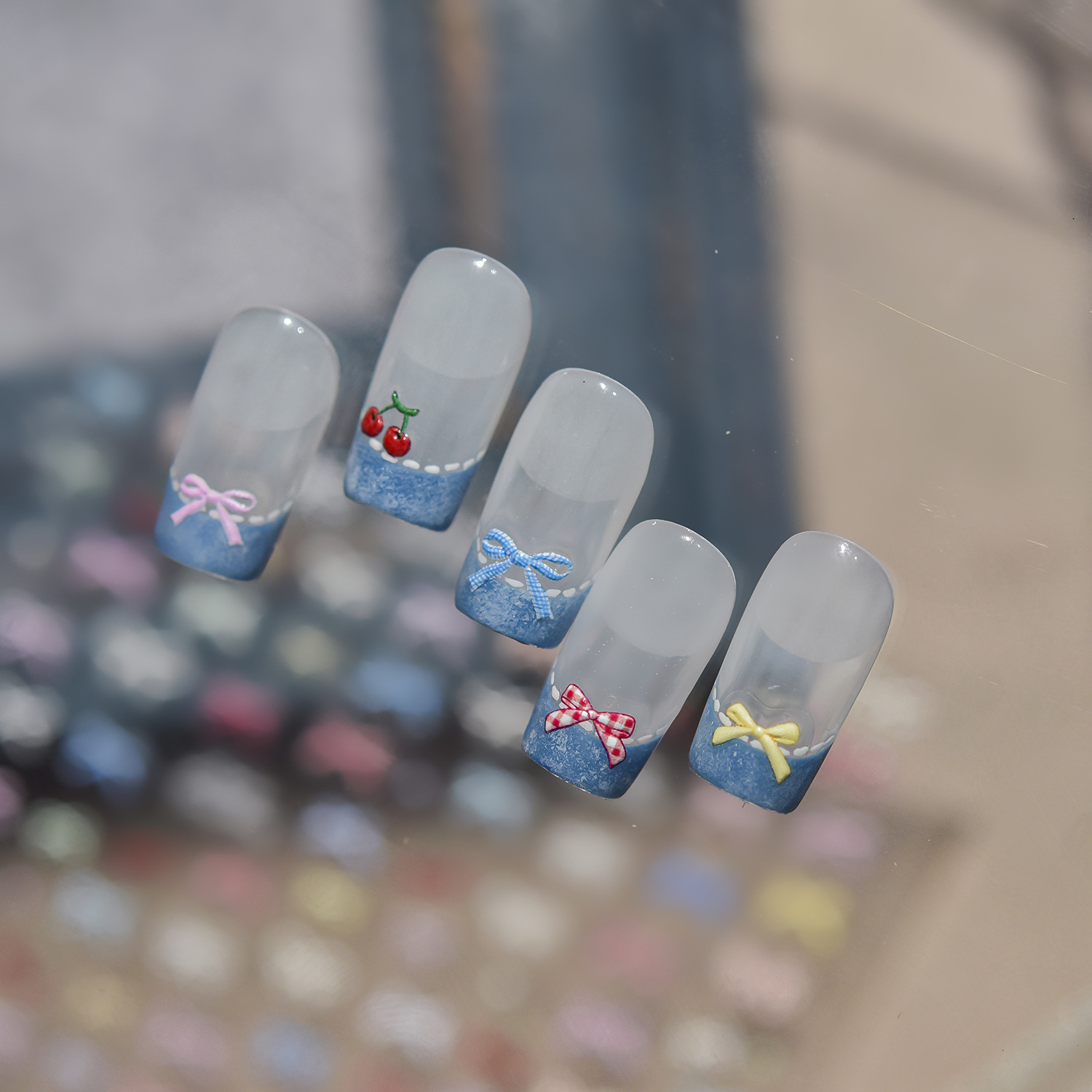 Stiker Kuku Timbul 5D Stiker S - Nail Art Strawberry ulasan dan harga