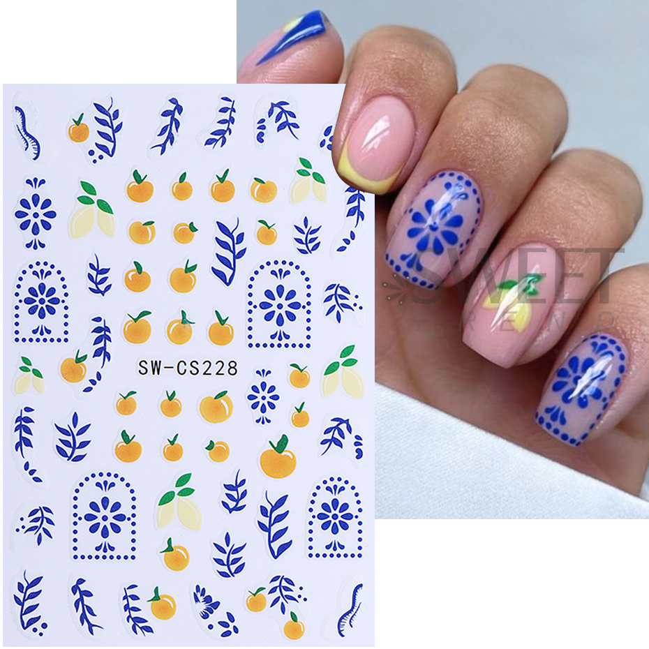 5 Buah Stiker Kuku Buah Pola K - Nail Art Strawberry ulasan dan harga